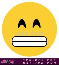 Yellow Emoji With Eyebrow And Mouth SVG