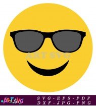 Yellow Emoji With Sunglasses And Grin SVG