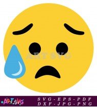 Yellow Emoji With Closed Eyes And Tears SVG