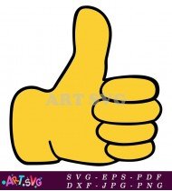 Yellow Thumbs Up Emoji Hand Gesture Icon SVG