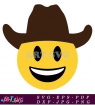 Yellow Cowboy Emoji Hat Smiling Happy SVG 1