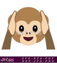 Monkey Face Covering Ears Emoji Hearing No SVG