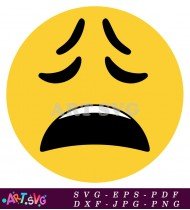 Upset Angry Yellow Face Emoji Cartoon SVG