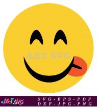 Lick Emoji Yellow Smiling Face SVG