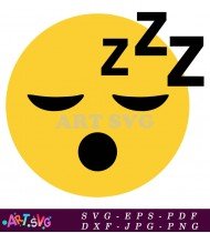 Sleeping Yellow Emoji Sleepy Face SVG