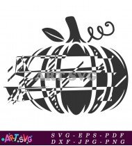 Plaid Pumpkin Fall Decoration Svg Printable Design SVG