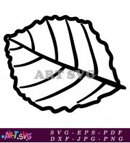 Black And White Autumn Leaf Silhouette Graphic SVG