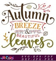 Autumn Breeze And Beautiful Leaves Design SVG