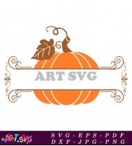 Printable Pumpkin Split Monogram Design Vector SVG 2