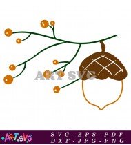 Acorn Fall Harvest Clip Art Vector Autumn SVG 1