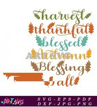 Thanksgiving Harvest Blessed Autumn Fall Season SVG 1