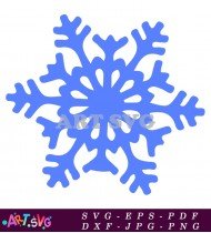 Blue Snowflake with Star in the Center SVG