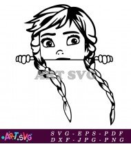 Frozen Queen Anna Character with Braids SVG