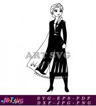 Elsa Frozen Silhouette Clipart For Printing SVG