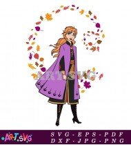 Princess Anna Animated Character Digital Clipart SVG