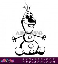 Cartoon Snowman Olaf From Frozen SVG