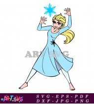 Elsa Frozen Cartoon Character Holding Ice Magic SVG