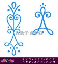 Frozen Snowflake Vector Pattern Black and White SVG