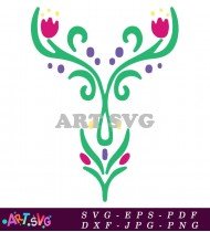 Frozen Elsa Vector Cartoon Floral Pattern SVG