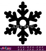 Black Snowflake Isolated on a White Background SVG