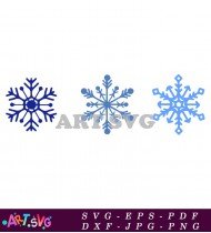 Blue Snowflake Design in White Background SVG