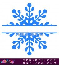 Blue Snowflake Design with Star Dust SVG