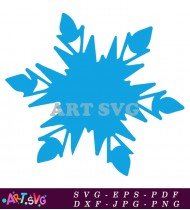 Light Blue Snowflake with White Outline SVG 1