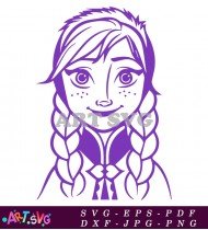 Frozen Elsa Cartoon Girl Hair And Face SVG