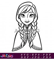 Disney Elsa Cartoon Drawing Coloring Page SVG