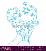 Elsa Frozen Coloring Page For Kids SVG