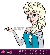 Frozen Princess Elsa Cartoon Illustration SVG