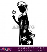 Frozen Elsa Silhouette Vector Graphic SVG