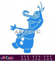 Blue Olaf The Snowman Cartoon SVG