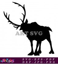 Silhouette Black Large Deer SVG 1