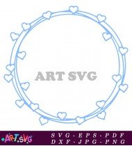 Heart Circle Monogram Frame Design Element SVG