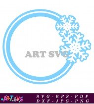 Snowflake Circle Monogram Frame Design Element SVG