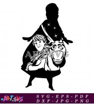 Anna And Kristoff Riding Sven Clipart SVG