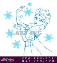 Elsa Frozen Disney Silhouette Design SVG