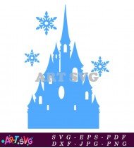 Frozen Castle Silhouette Clipart SVG