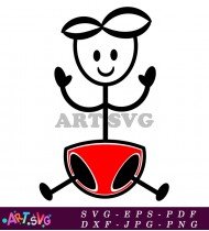 Stick Figure Boy With Red Diaper Sitting SVG 6