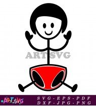 Stick Figure Girl With Red Skirt SVG