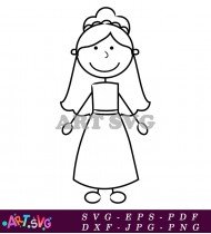 Stick Figure Bride Simple Dress SVG