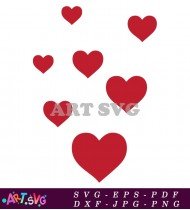 Red Hearts Valentine's Day Hearts SVG