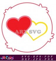 Two Heart Care Bear Logo Illustration Vector SVG