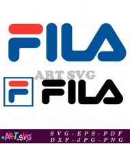 Blue and Red Fila Logo Text and Image SVG