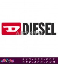 Diesel Logo Red White Black Graphic Design SVG 1