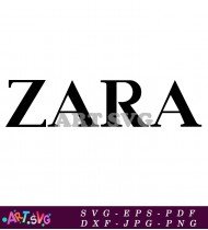 Zara Clothing Brand Text Only Black Letters SVG