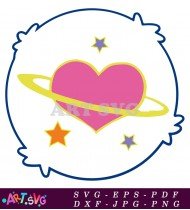 Care Bear Rainbow Pink Heart Outer Space Logo SVG