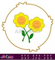 Care Bear Cheer Bear Yellow Flower SVG