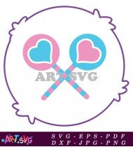 Care Bear Pink Lollipop Heart Design SVG